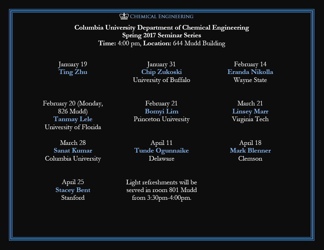 Spring 2017 Seminar Series Poster