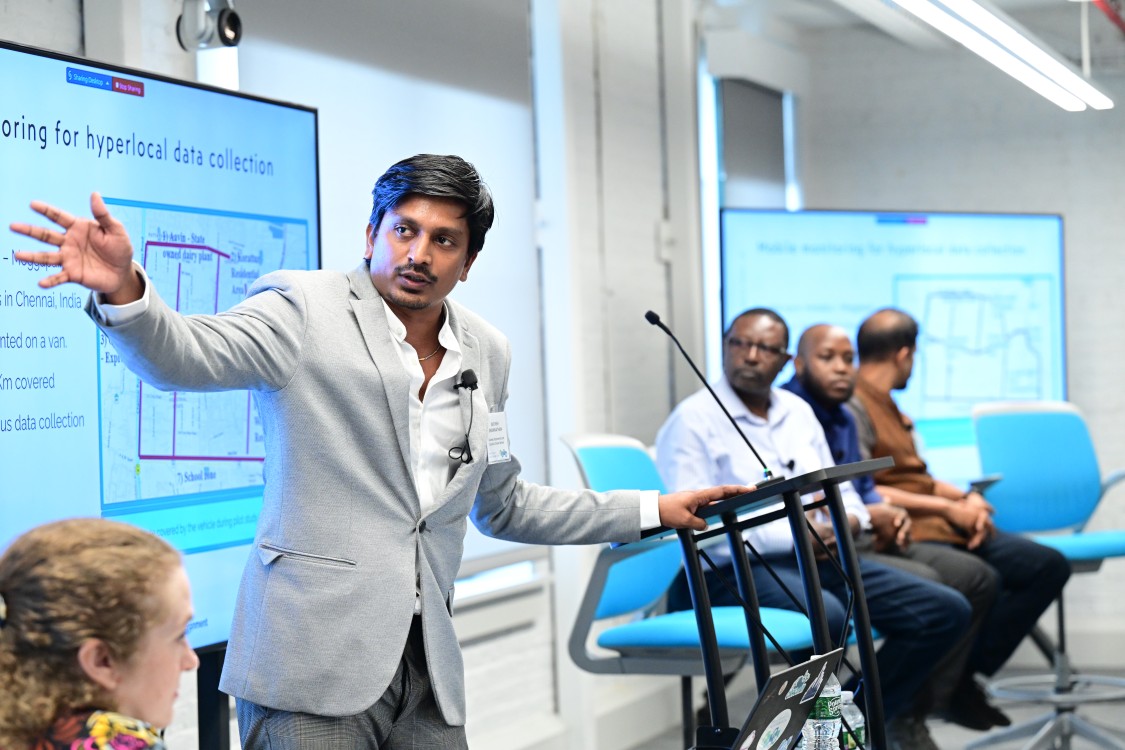 Presenter Sathish Swaminathan of the McNeill Group works with the Clean Air Toolbox for Cities Initiative on air quality in India.